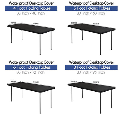 Stretch Fabric Table Top Cap Cover – Elastic Edge, Waterproof & Reusable