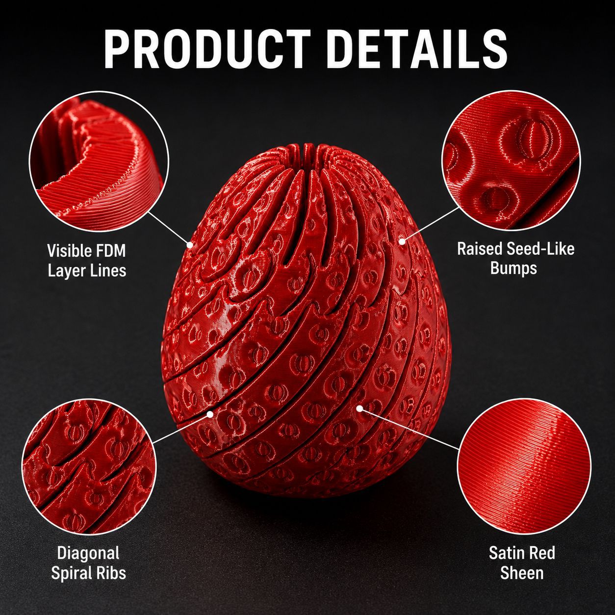 🔥3D-Printed Strawberry Egg Toy
