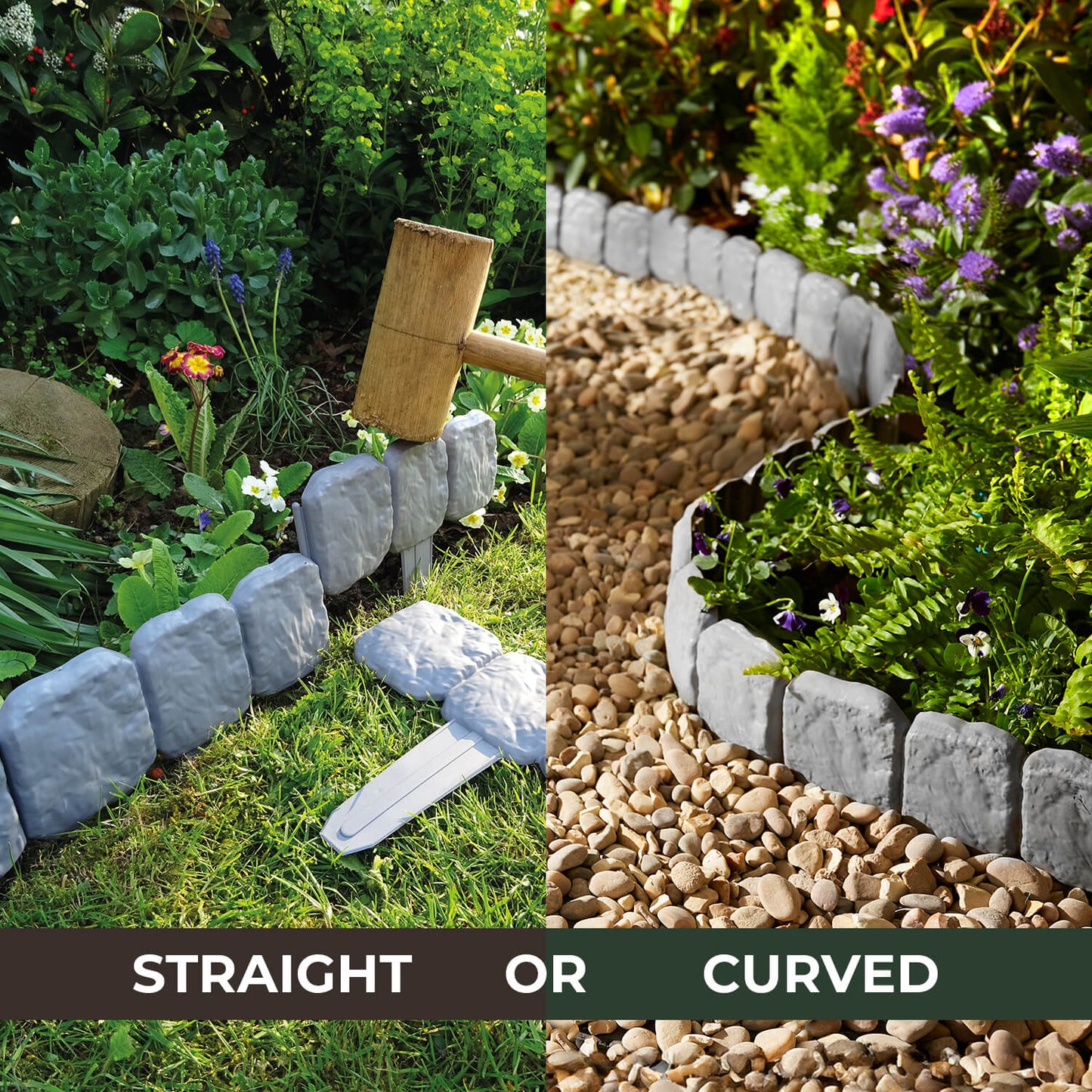 🏡Interlocking Stone-Effect Garden Edging