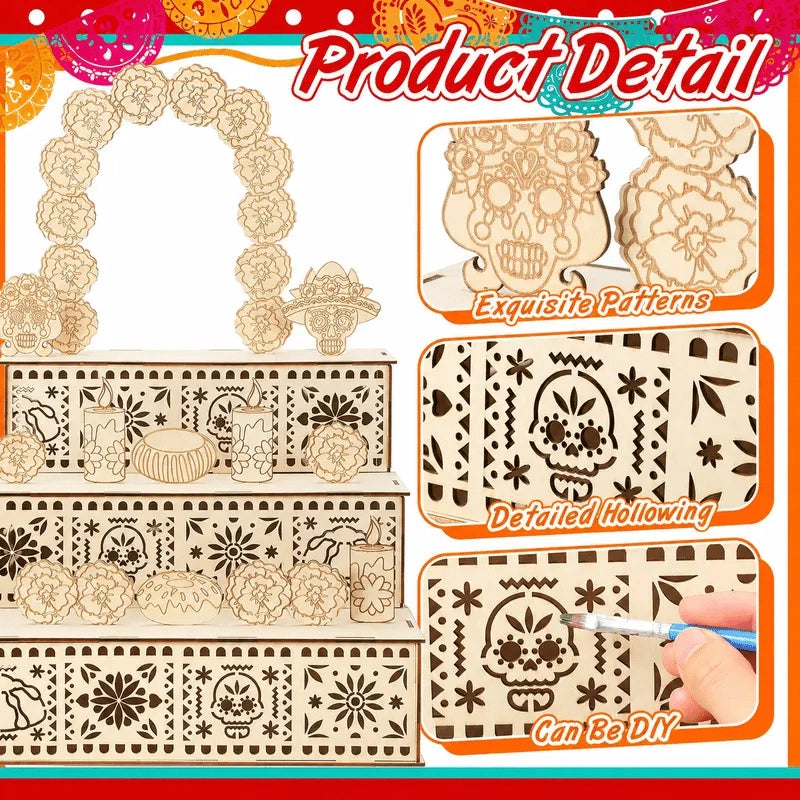Day of the Dead Wooden Altar Display Set