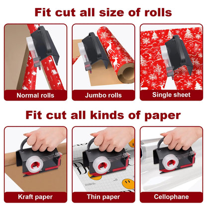 🎁 2-in-1 Wrapping Paper Cutter & Tape Dispenser