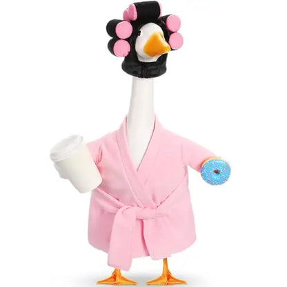 🦢Lady Porch Goose Outfit Bathrobe for 23'' Cement Plastic Porch Goose Statue❤️🤍💙