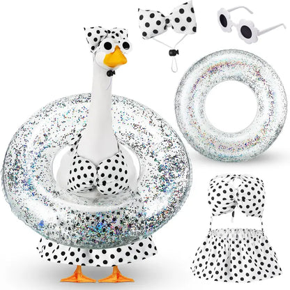 🦢Summer Porch Goose Outfit Bikini for 23" Plastic/ Cement Goose Statues❤️🤍💙