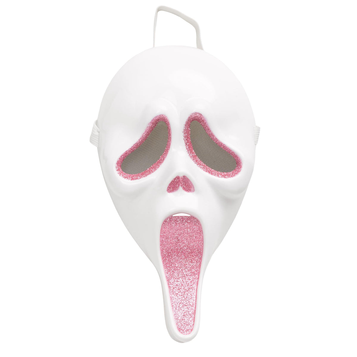 Pink Glitter Ghost Costume | Hooded Dress &Screaming Mask (Kids & Adult)