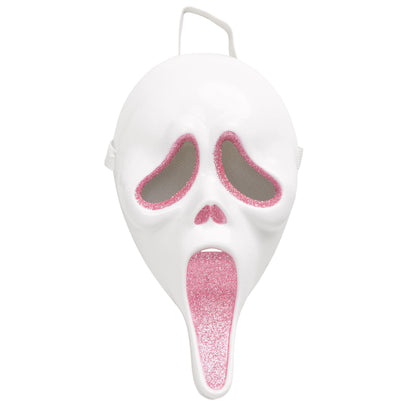 Pink Glitter Ghost Costume | Hooded Dress &Screaming Mask (Kids & Adult)
