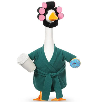 🦢Lady Porch Goose Outfit Bathrobe for 23'' Cement Plastic Porch Goose Statue❤️🤍💙
