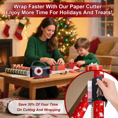 🎁 2-in-1 Wrapping Paper Cutter & Tape Dispenser