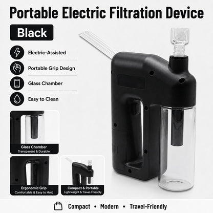 Portable Handheld Electric Filtration Device | Compact Glass Chamber Design with Electric-Assisted Operation & 6 Color Options ✨