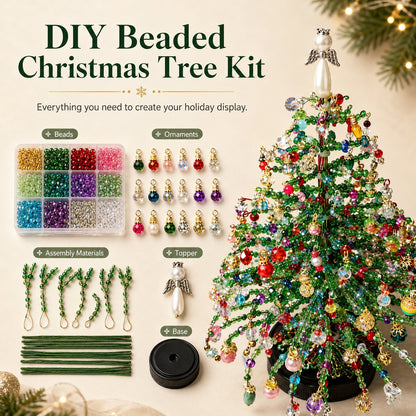 🎄✨ DIY Beaded Christmas Tree Kit – 🎅Create Your Own Sparkling Holiday Decorationvv