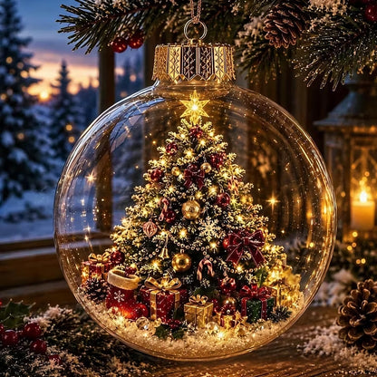 🎄Glowing Christmas Diorama Ornament – A Tiny Winter World in the Palm of Your Hand👼