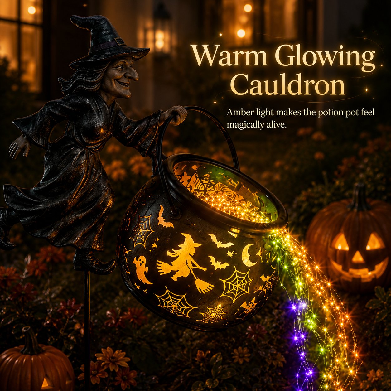 🔥Buy 2 Free Shipping🎃Halloween Witch Cauldron Garden Light