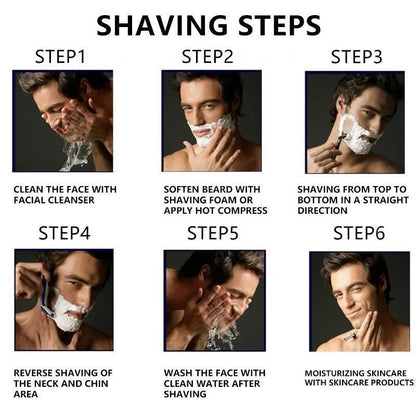 Men's razor replacement blade set, 24/48 blades (with free handle) - Ultra-sharp stainless steel blades for a smooth shave, men's double-edge razor blades, men's travel razor set