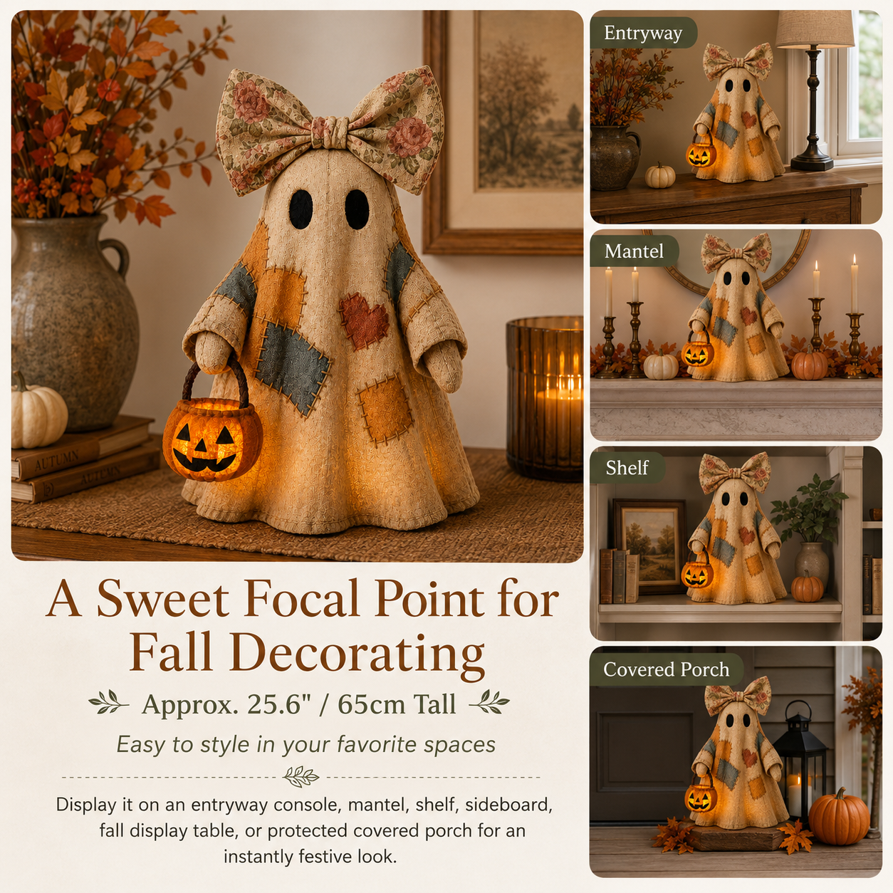 👻Lighted Vintage Patchwork Ghost