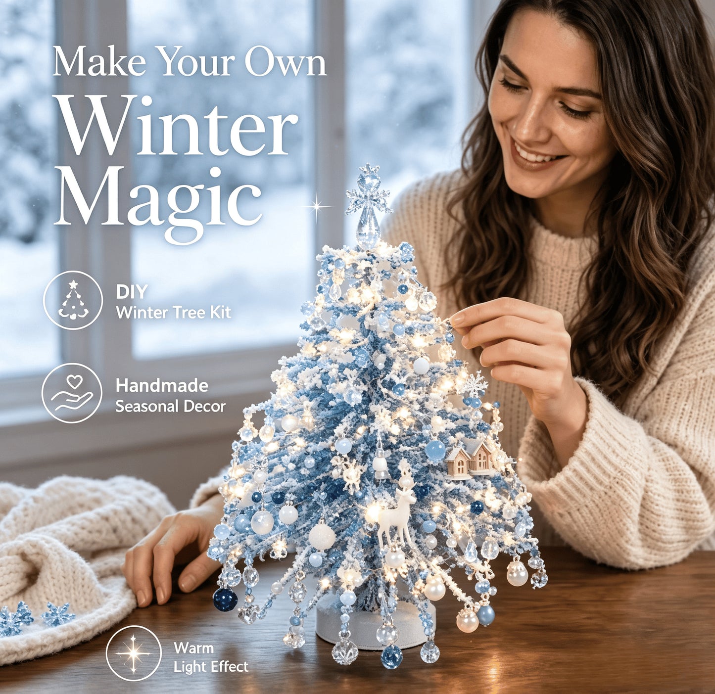 🎄✨ DIY Beaded Christmas Tree Kit – 🎅Create Your Own Sparkling Holiday Decorationvv