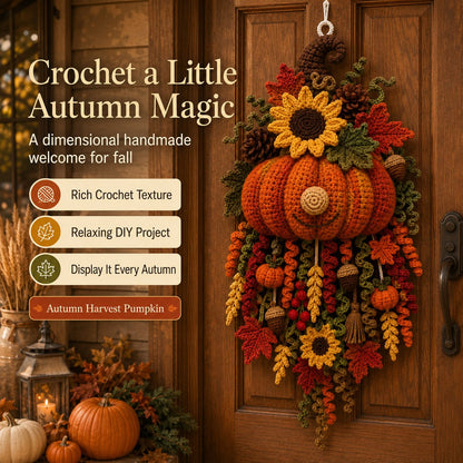 🎃Halloween Early Bird Special Sale 🧶 DIY Seasonal 3D Crochet Door Hanger Kit Collection | ⏳Coordinated Yarn, Filling, Accessories & Step-by-Step Instructions Included 💕