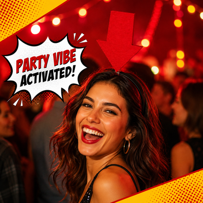 Red Arrow Locator Headband – Funny Gift for Girlfriend at Festivals or Crowds
