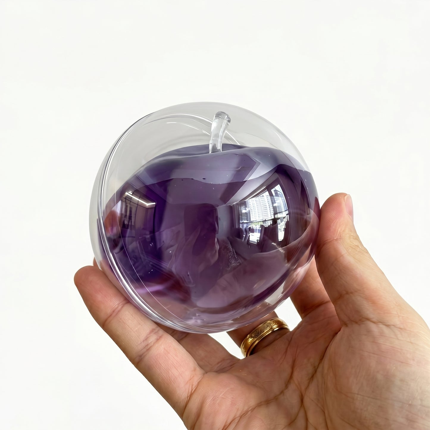 🍎Apple Squishy Toy, Glass Gloss Semi-Transparent Zero bounce-back Fidget Stress Ball
