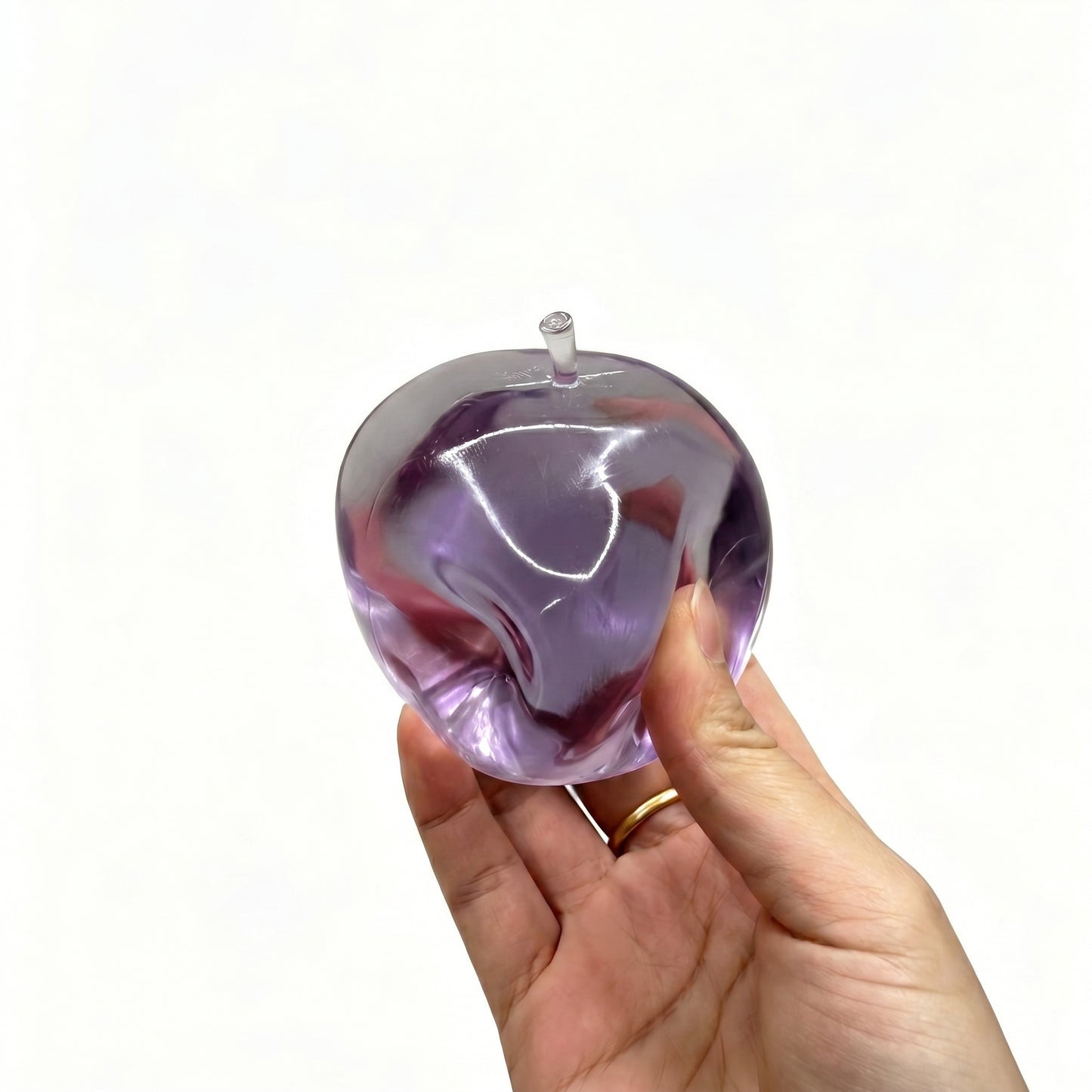 🍎Apple Squishy Toy, Glass Gloss Semi-Transparent Zero bounce-back Fidget Stress Ball