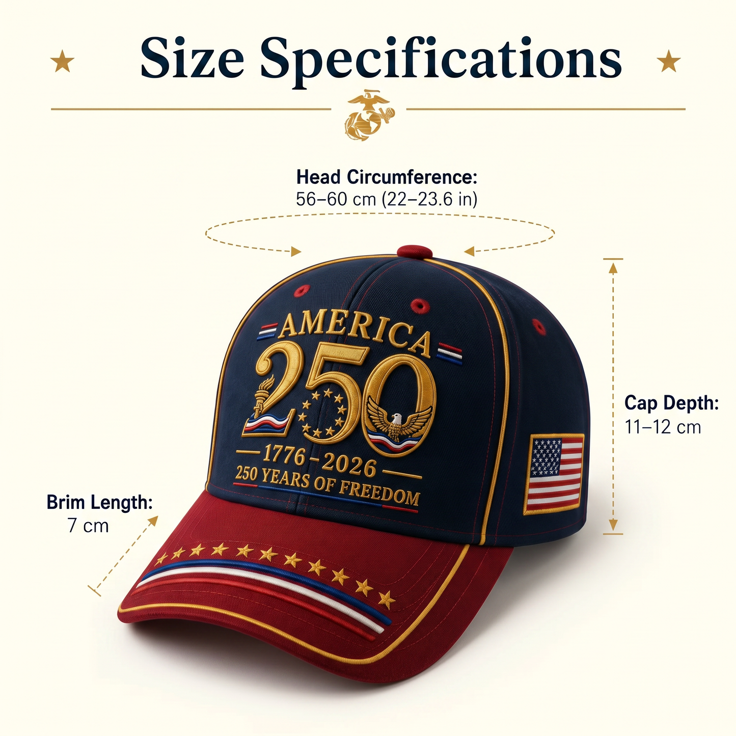 🔥 Father’s Day Sale - ❤️ America 250th Anniversary Freedom Embroidered Baseball Cap