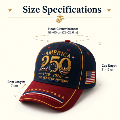 🔥 Father’s Day Sale - ❤️ America 250th Anniversary Freedom Embroidered Baseball Cap
