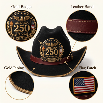 🇺🇸 Father's Day Sale –America 250th Anniversary Patriotic Western Cowboy Hat 🔥
