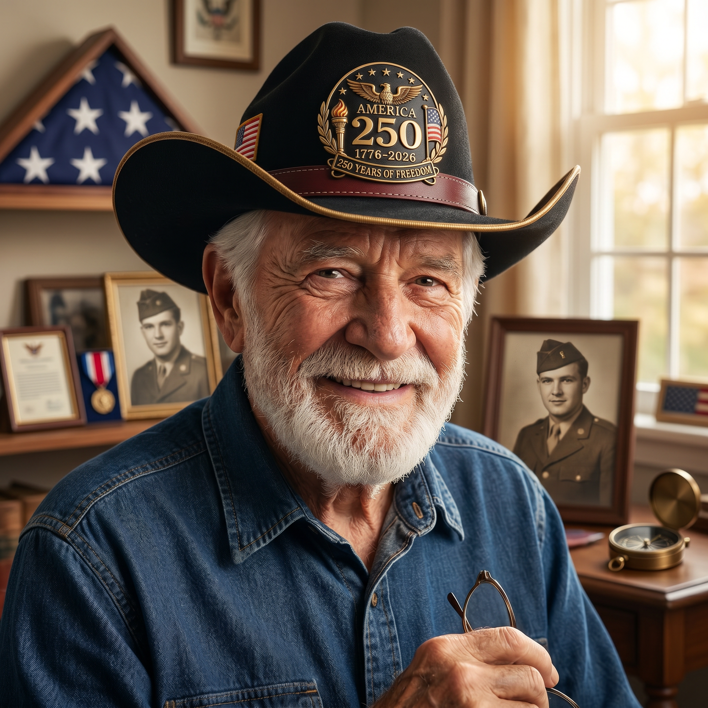 🇺🇸 Father's Day Sale –America 250th Anniversary Patriotic Western Cowboy Hat 🔥