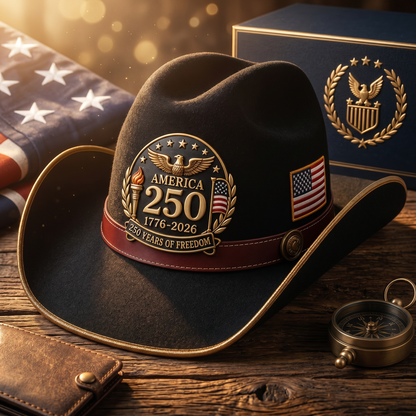 🇺🇸 Father's Day Sale –America 250th Anniversary Patriotic Western Cowboy Hat 🔥