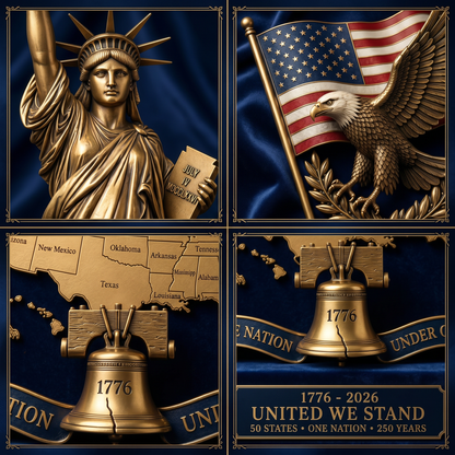 🇺🇸 Limited Edition 250 Years of American Freedom Collector's Statue (1776–2026) – United We Stand🎁