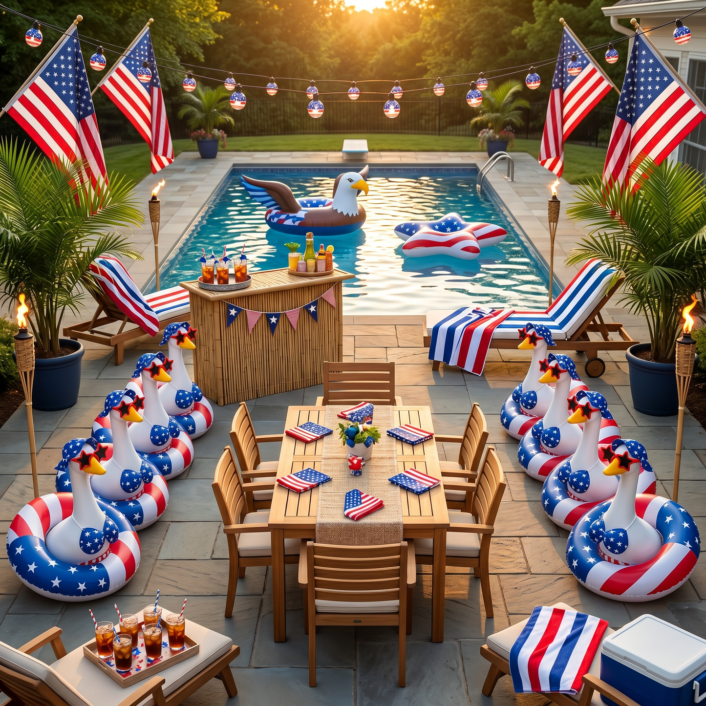 🦢America's Favorite Porch Goose Outfit – Complete 4th of July Beach Party Look🇺🇸