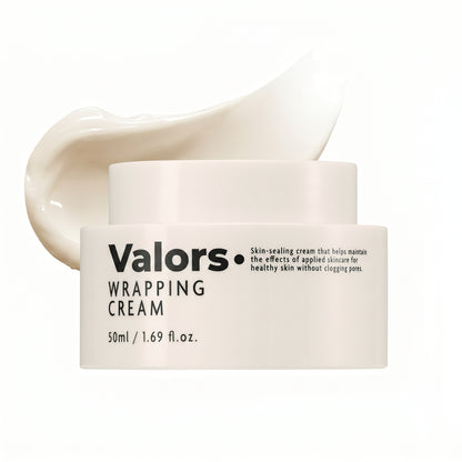 Valors Skin Wrapping Cream, PDRN Ceramide Moisturizer for Dewy Glass Skin, Skin Barrier Hydration