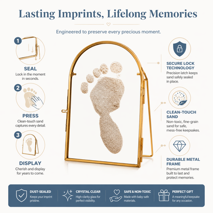 👣 Capture Baby's First Beach Steps – Sand Print Memory Frame