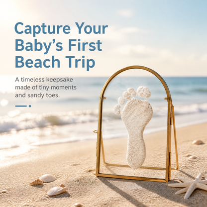 👣 Capture Baby's First Beach Steps – Sand Print Memory Frame