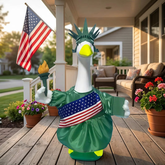 🦢VALORS TOP™Liberty Porch Goose Outfit for 23" Plastic/ Cement Goose Statues