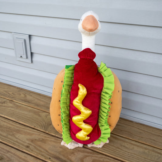 🦢VALORS TOP™Hot Dog Porch Goose Outfit for 23" Plastic/ Cement Goose Statues