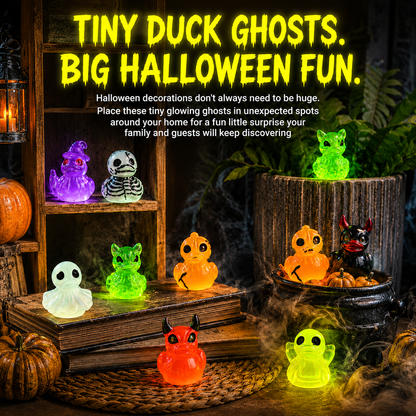 🦇LIMITED-TIME 50% OFF! 👻🦆 Mini Duck figures with light-up effect — Small, spooky decorative figures made of resin