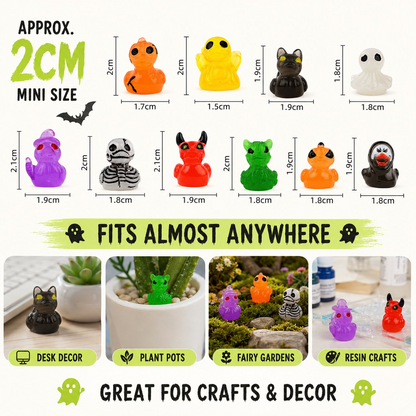 🦇LIMITED-TIME 50% OFF! 👻🦆 Mini Duck figures with light-up effect — Small, spooky decorative figures made of resin