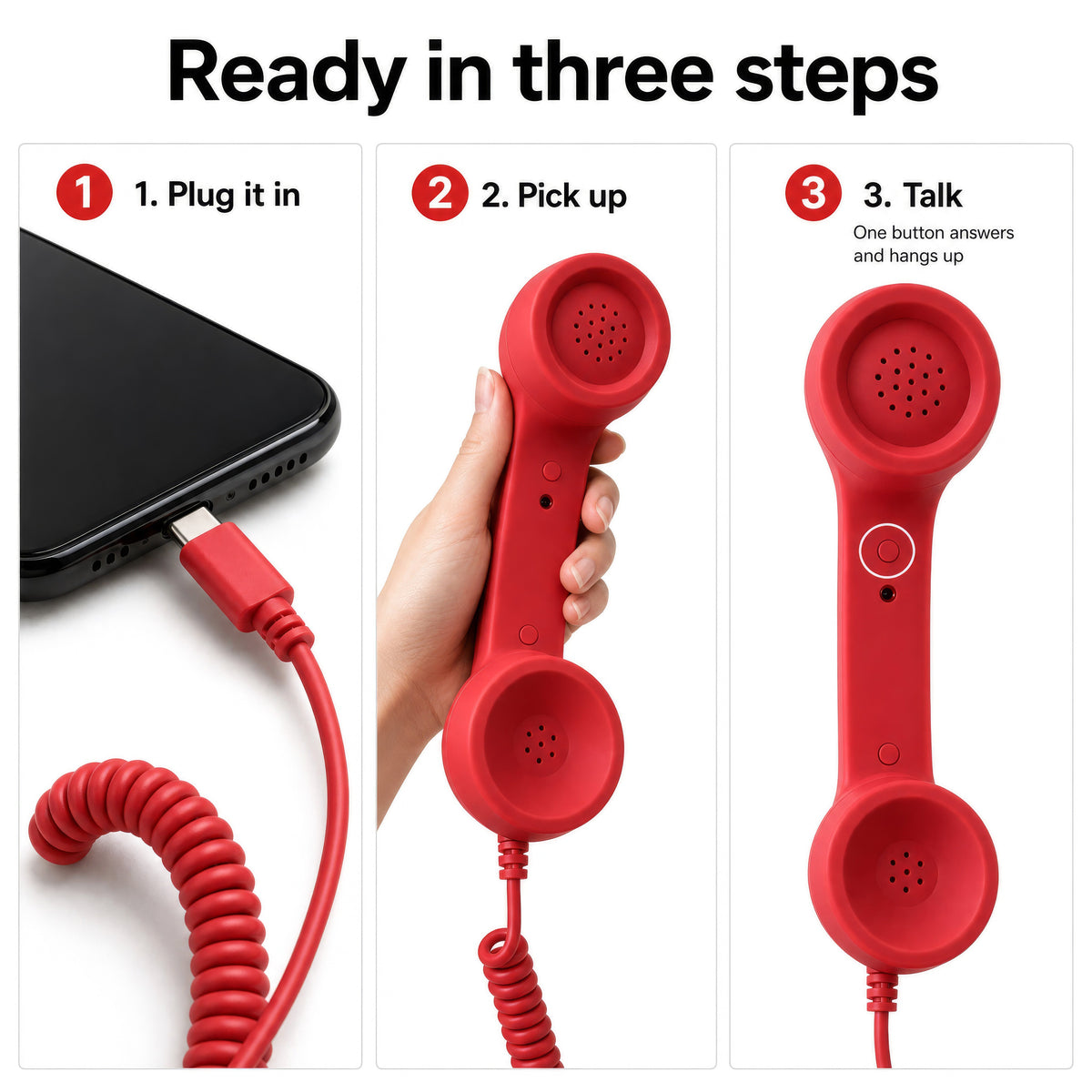 ☎️ Retro Wired Phone Handset for Smartphones