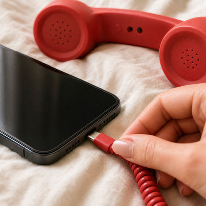 ☎️ Retro Wired Phone Handset for Smartphones