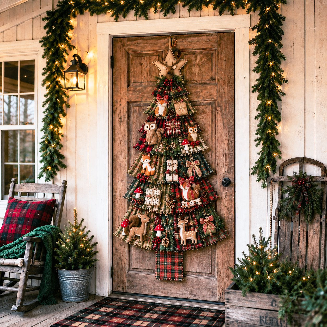 🎄Beginner-Friendly DIY Oversized Patchwork Christmas Tree Door Hanging Kit | Complete Kit with All Tools & Step-by-Step Guide Included 💕