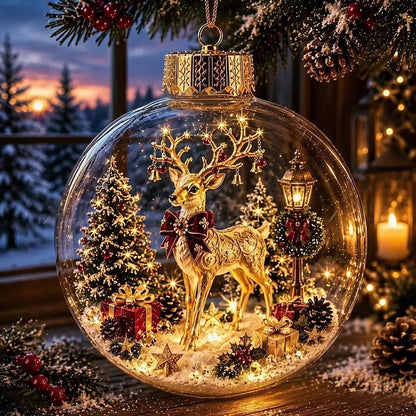 🎄Glowing Christmas Diorama Ornament – A Tiny Winter World in the Palm of Your Hand👼