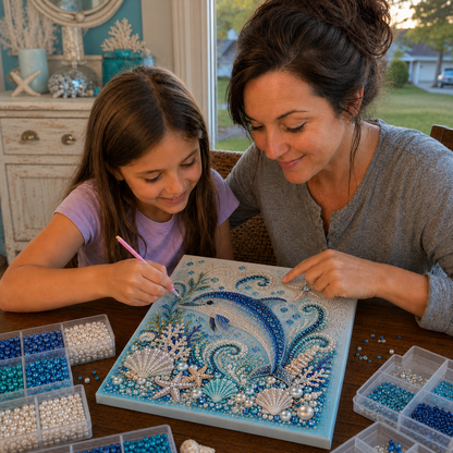 🌊✨💯Ocean Theme Pearl Art DIY Kit – Relaxing DIY Craft to Create Stunning Coastal Artwork