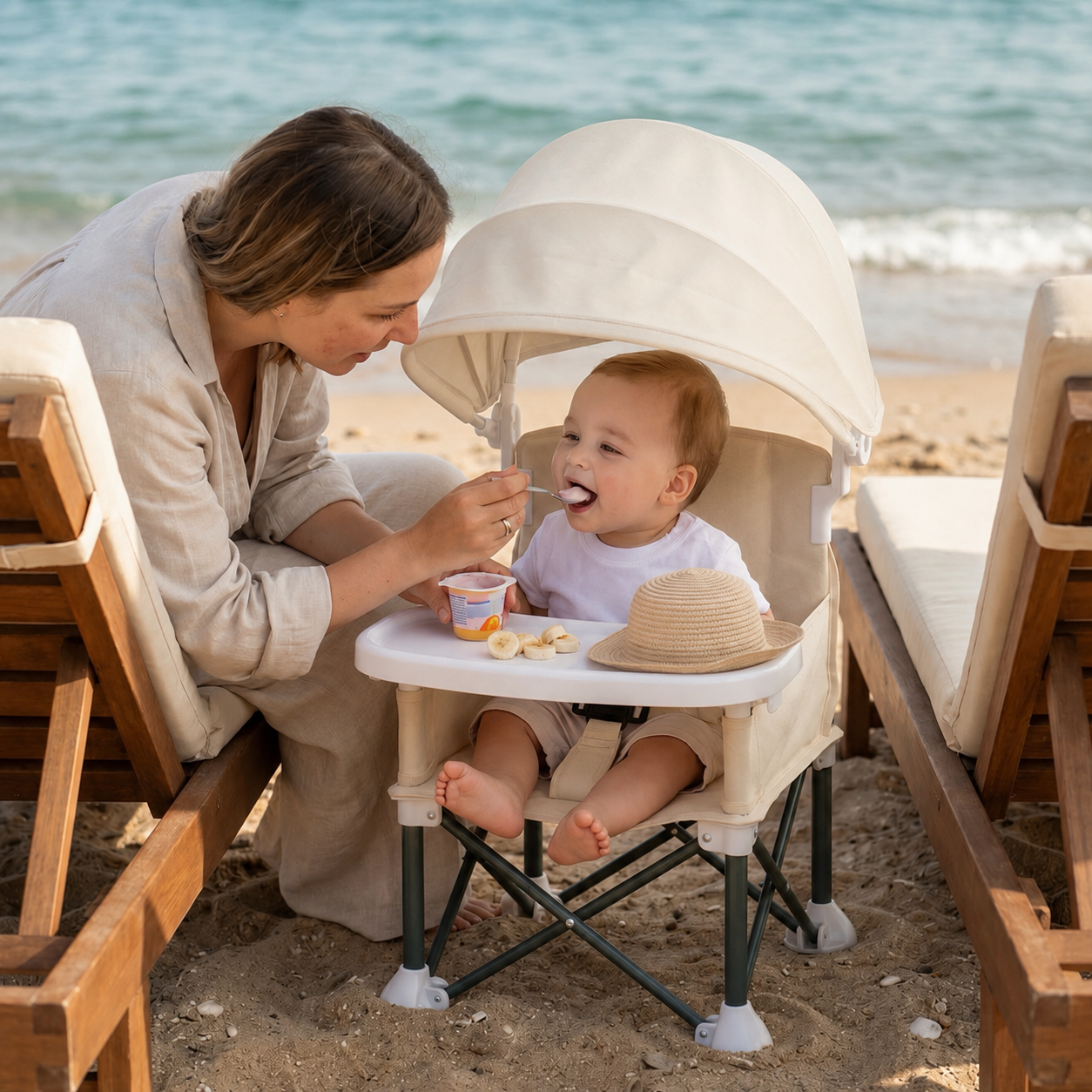 👶 Portable Baby Travel Seat | Feed Anywhere, Fold in Seconds