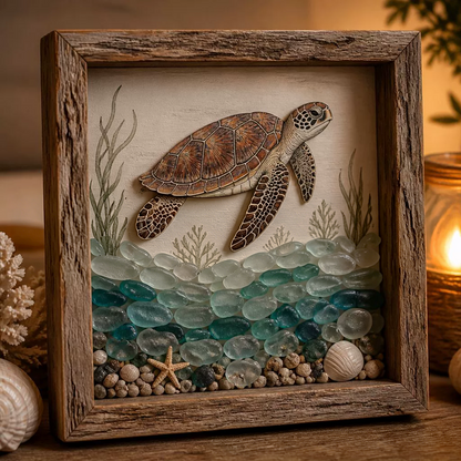 🔥 Limited-Time Sale - 💝 Coastal Lighthouse Sea Glass Shadow Box Night Light