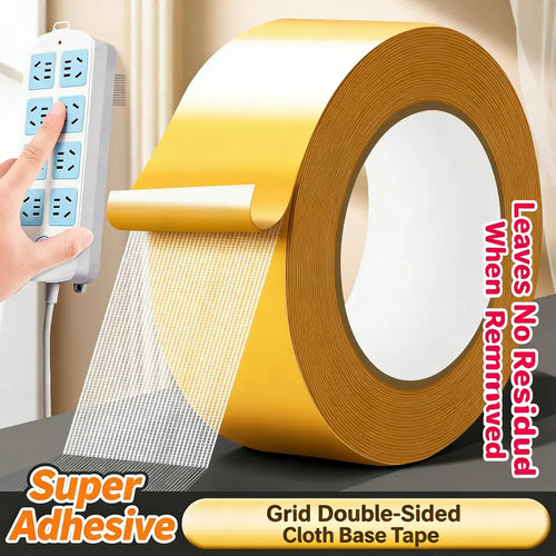 🔥 Heavy-Duty Double-Sided Grid Tape – Strong Hold, Easy Tear & Clean Removal