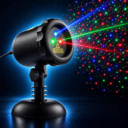 RGB Christmas Laser Projector – Outdoor Holiday Star Lights for Home & Yard 🎄✨