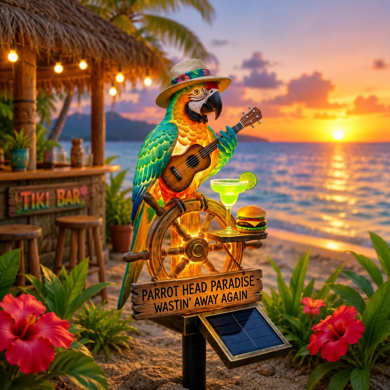 🌴Powered Parrot Garden Light- "Wastin" Away Again"🌴