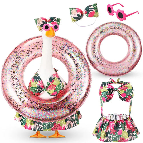 🦢Summer Porch Goose Outfit Bikini for 23" Plastic/ Cement Goose Statues❤️🤍💙