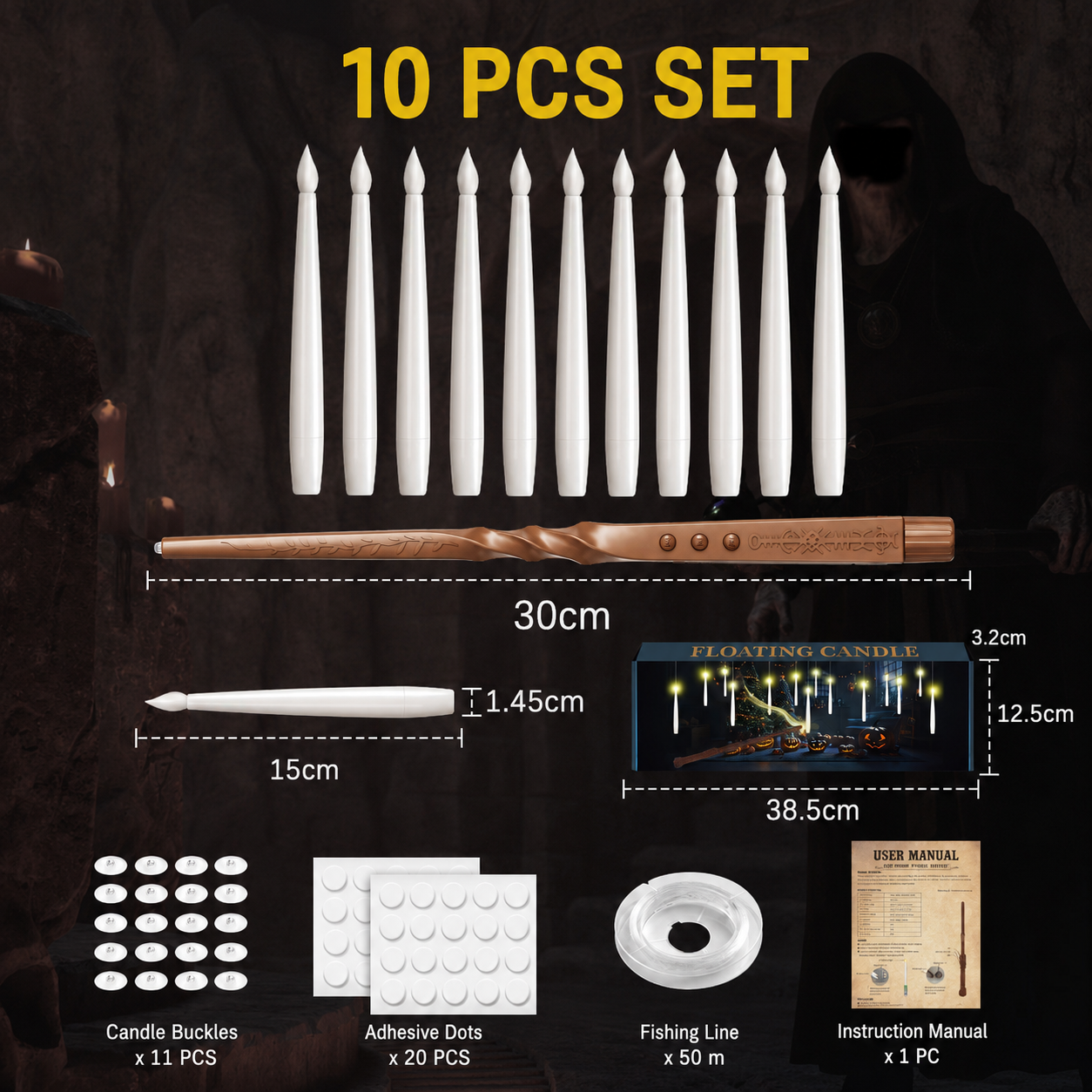 Rune Magic Wand + 10 Candles