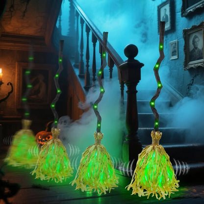 🧙‍♂️Witches Broom Halloween Decor - 35" Animated Light up Moving Broomstick