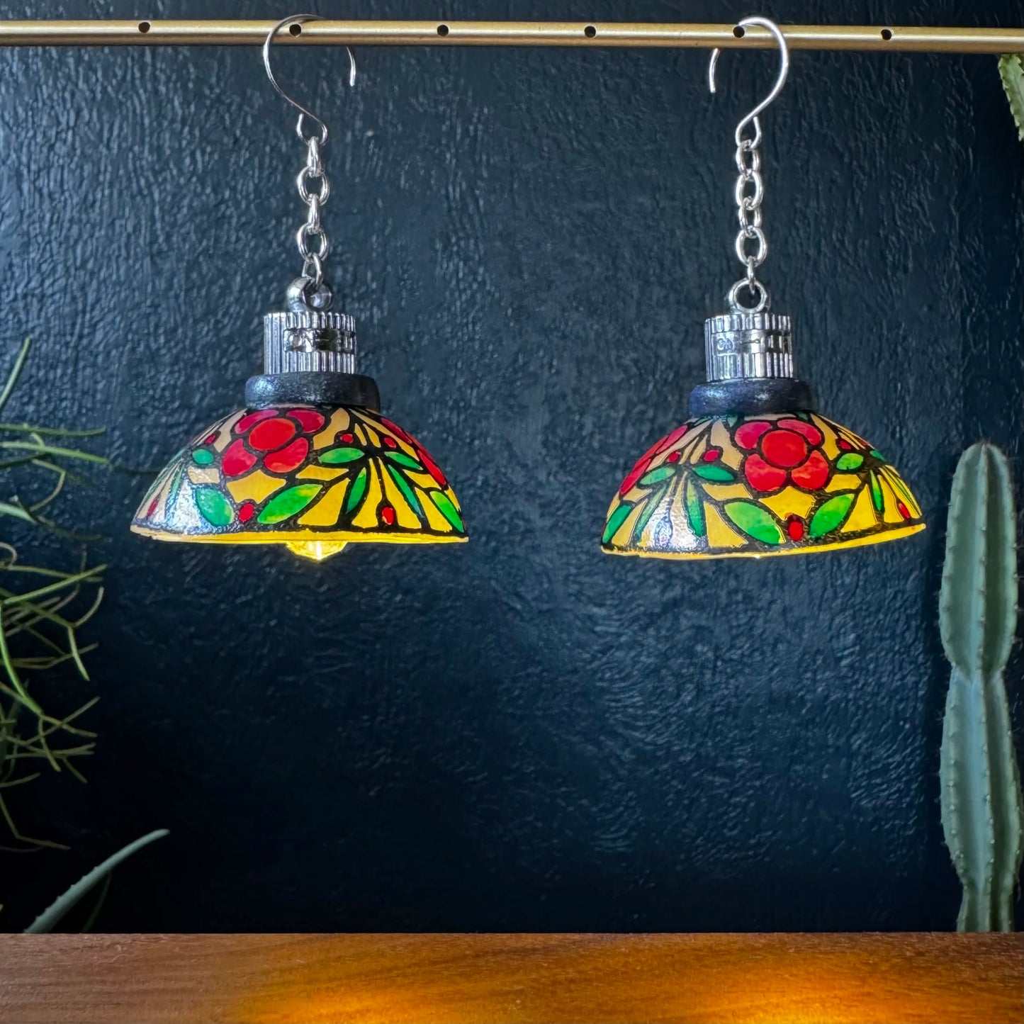 Handmade Vintage Light-Up Chandelier Earrings